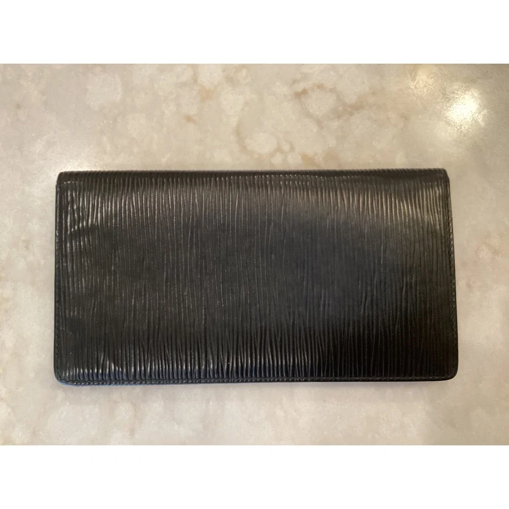 Louis Vuitton Epi Leather Long Wallet‎ Card Holder Black